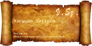 Vargyas Szilvia névjegykártya
